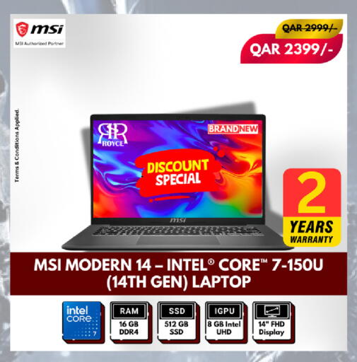 MSI Modern 14 Laptop - Intel Core 7-150U - 16GB RAM - 512GB SSD